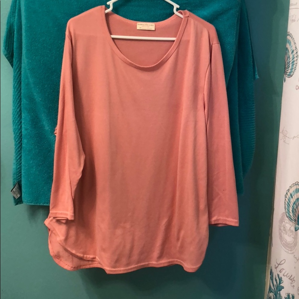 Bobbie Brooks long sleeve Peach Blouse Size 2X